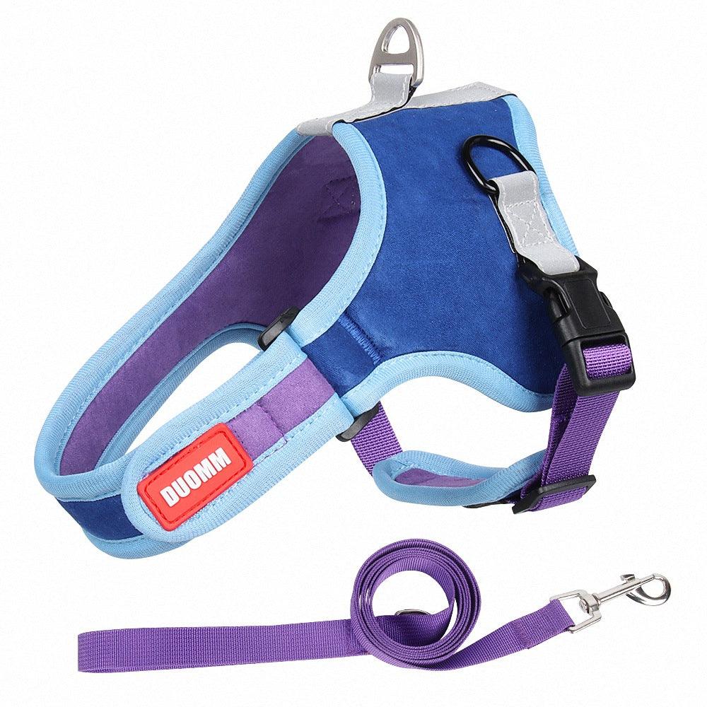 Luxury Suede Dog Harness Set: Stylish Leash And Adjustable Chest Strap For Pet Comfort-6