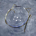 Sparkling Glass Cat Bowl With Elevated Metal Rack - Stylish And Functional Pet Feeder-4