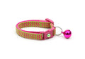 Pink Chevrons on Bright Green Cat Collar-0