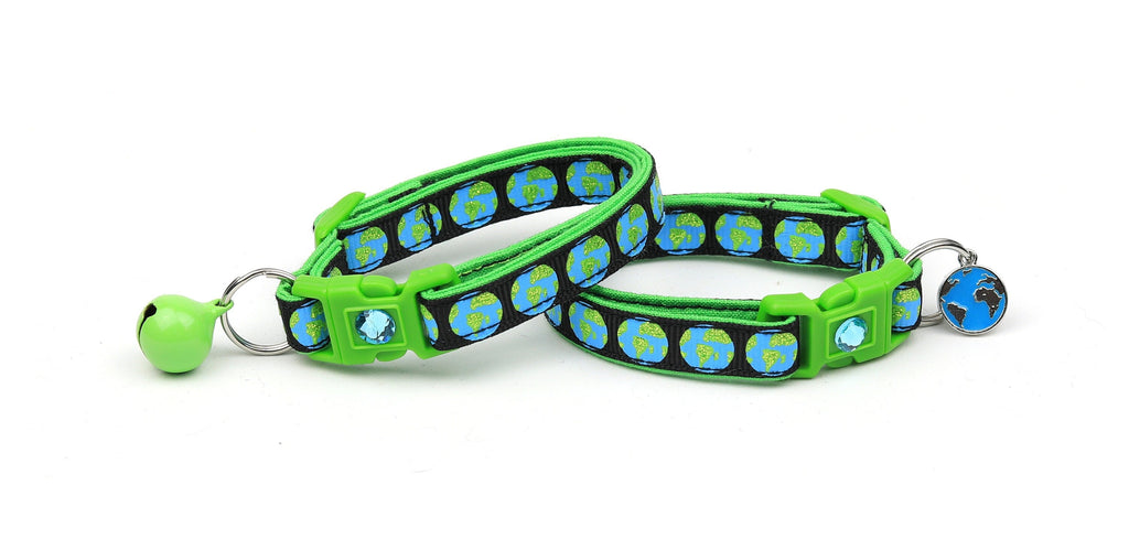Earth on Black Cat Collar-2