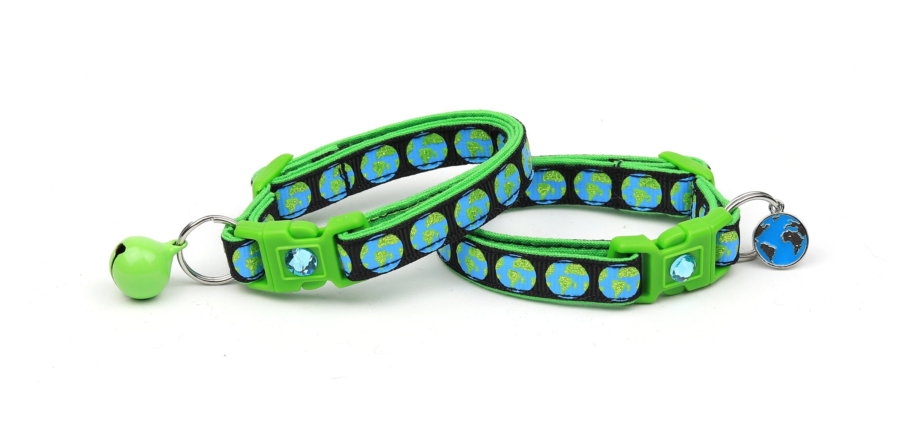 Earth on Black Cat Collar-2