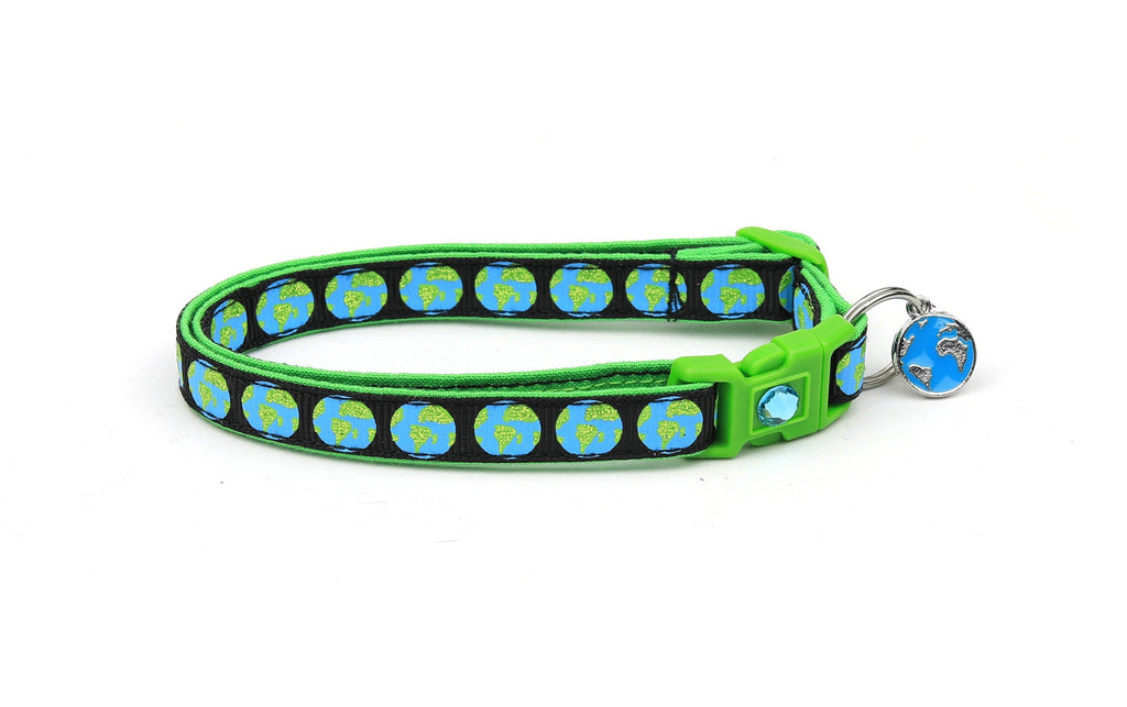 Earth on Black Cat Collar-4