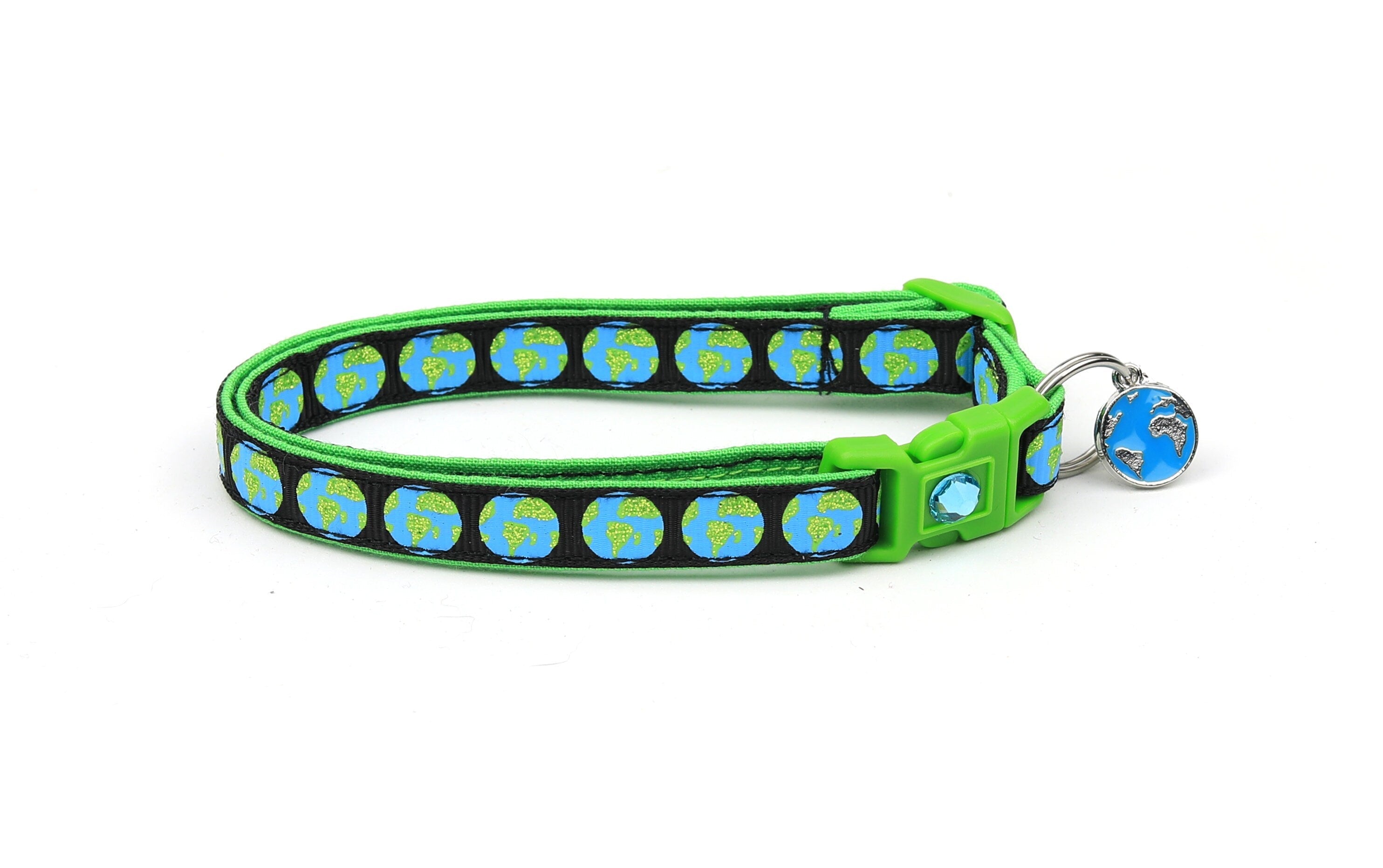 Earth on Black Cat Collar-4